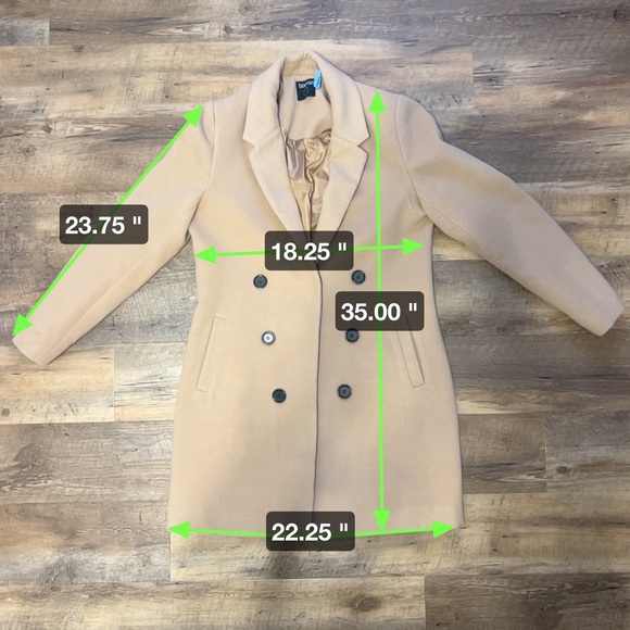 Boohoo Petite Double Breasted Camel Duster Coat - Picture 10 of 11